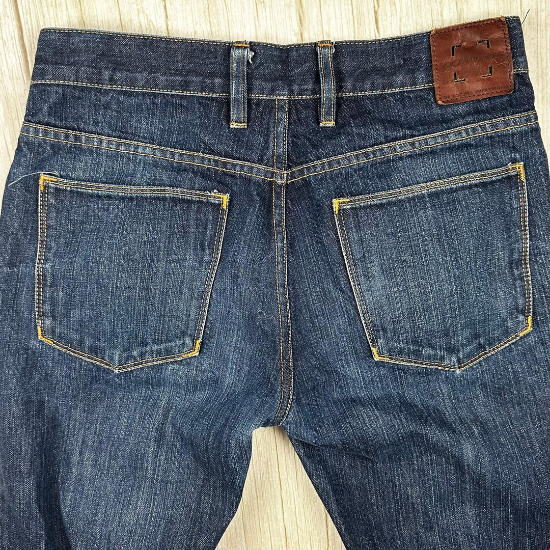 Local People Japanese  Denim Slim Straight Jeans - Size 31/34