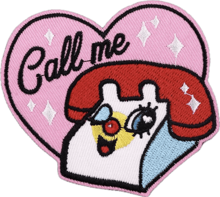 Retro Telephone 'Call Me'- Embroidered Patch - Jean Pool