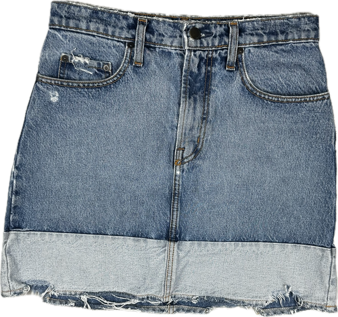 Nobody Raw Hem 'Reverse' Denim Skirt - Size 27