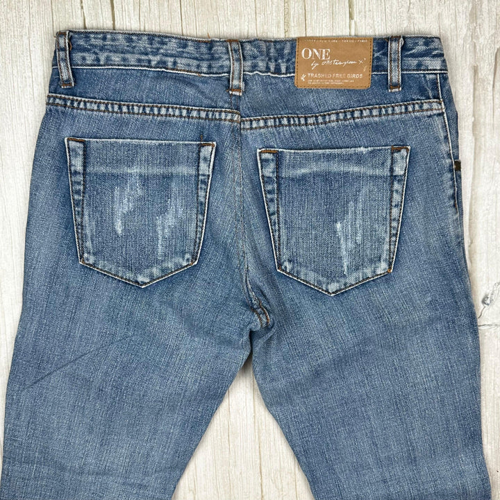 One Teaspoon "Trashed Free Birds" Low Waist Jeans  - Size 27"