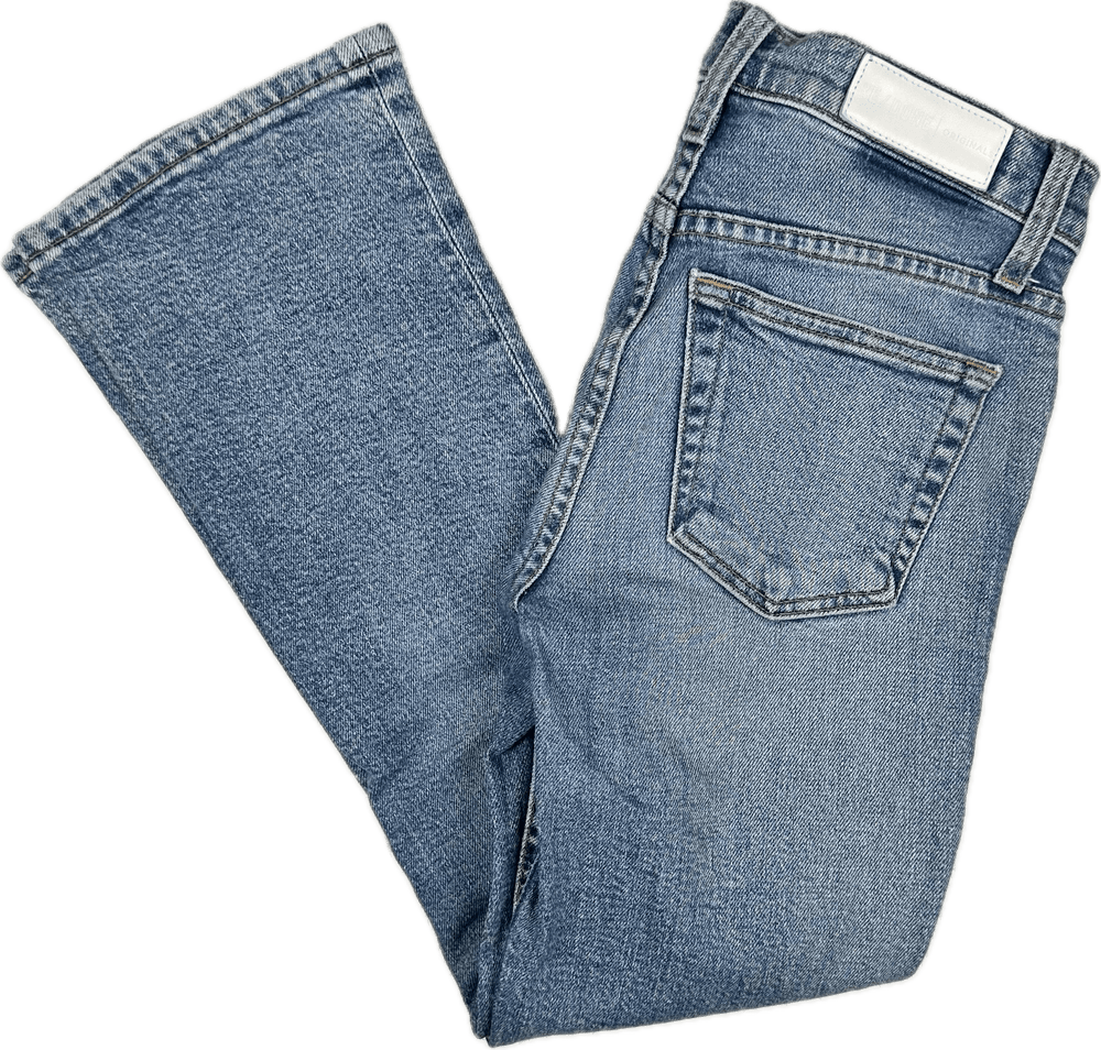 RE/DONE Distressed Mid Rise Kick Flare Jeans -Size 25 - Jean Pool