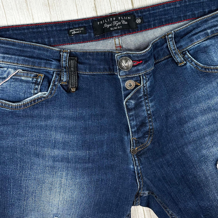 Philipp Plein Mens 'Special 3' Slim Fit  Fight Club Jeans -Size 38
