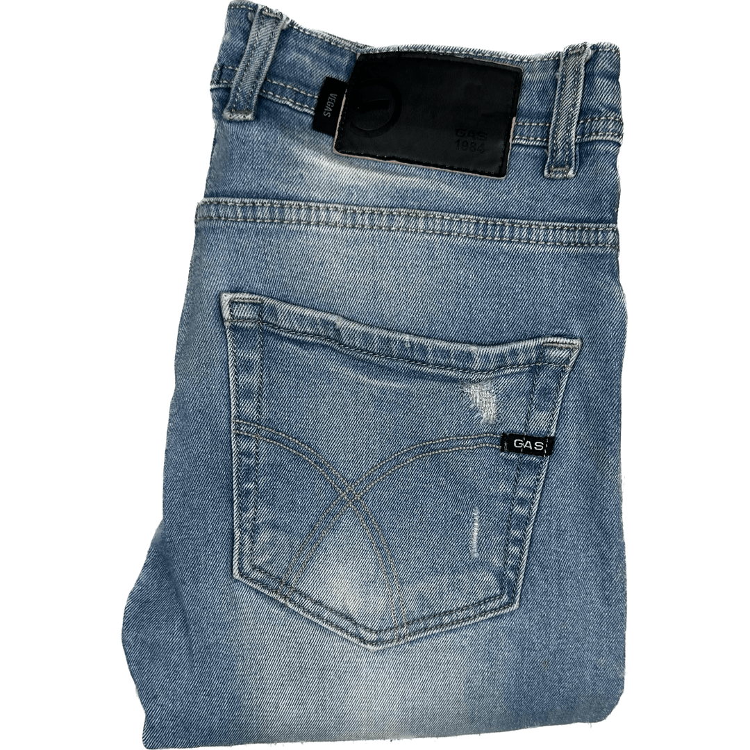 GAS Italian Mens 'Vegas' Slim Fit Denim Jeans -Size 30 Crop - Jean Pool