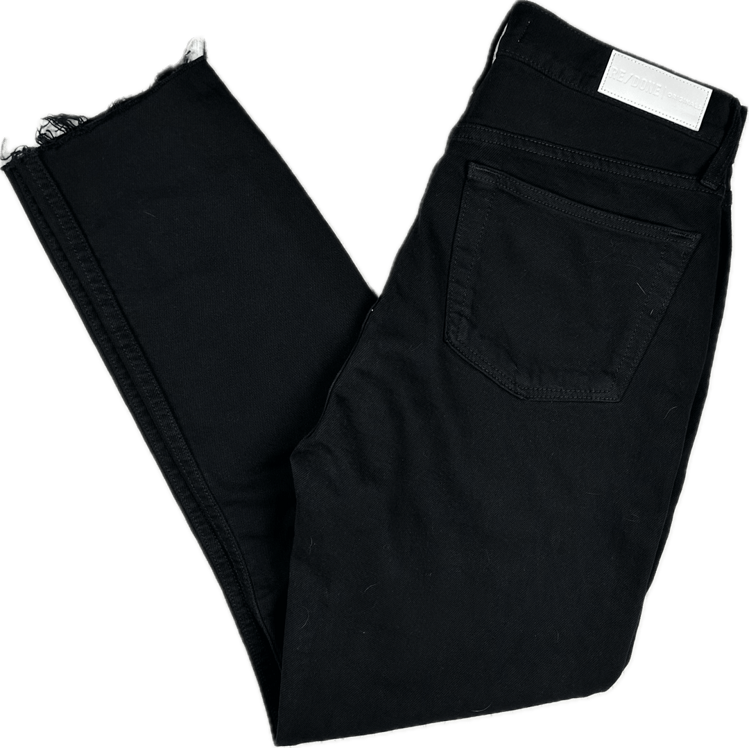 RE/DONE High Rise Ankle Black Jeans -Size 30 - Jean Pool