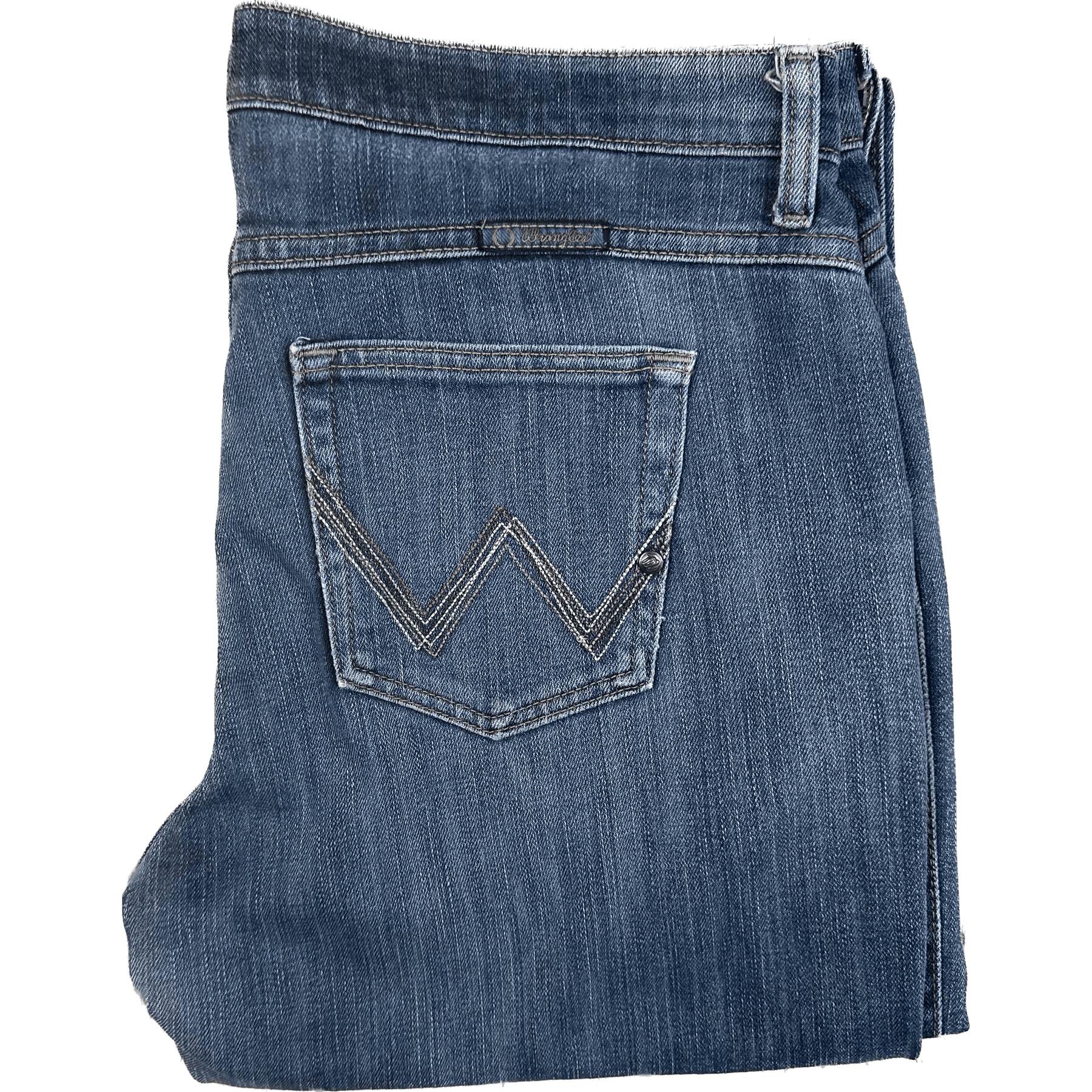 Wrangler Ladies Straight Leg No Gap Waistband Jeans Size 16