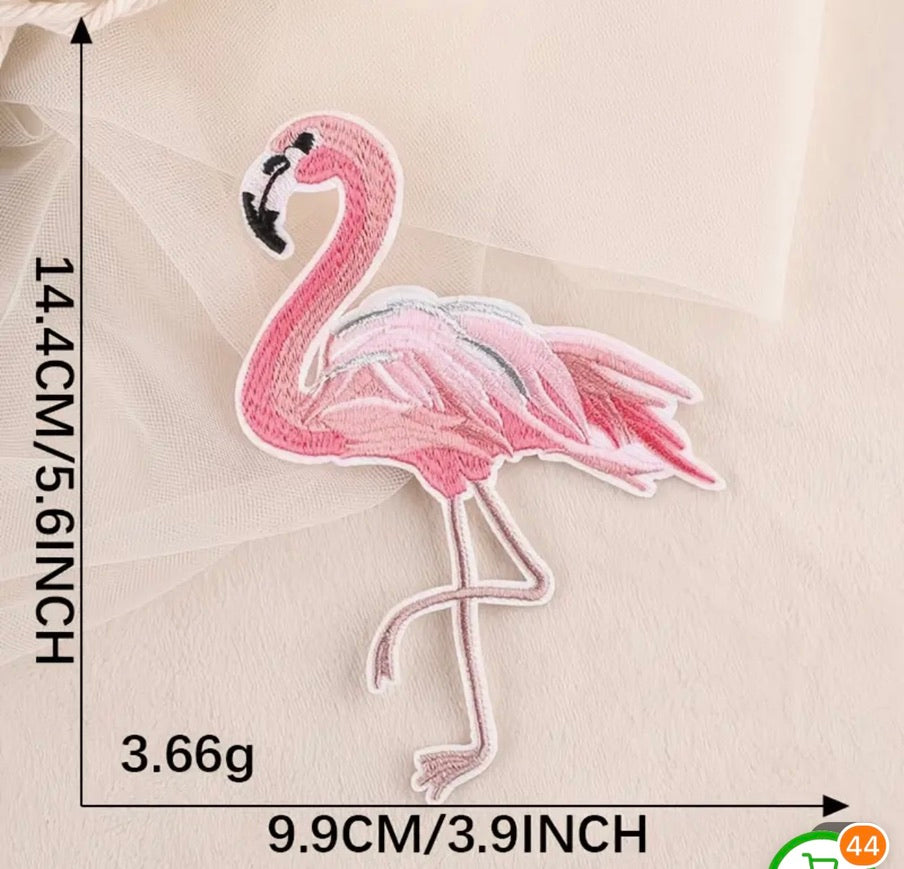 Flamingo XLarge- Embroidered Cloth Patch