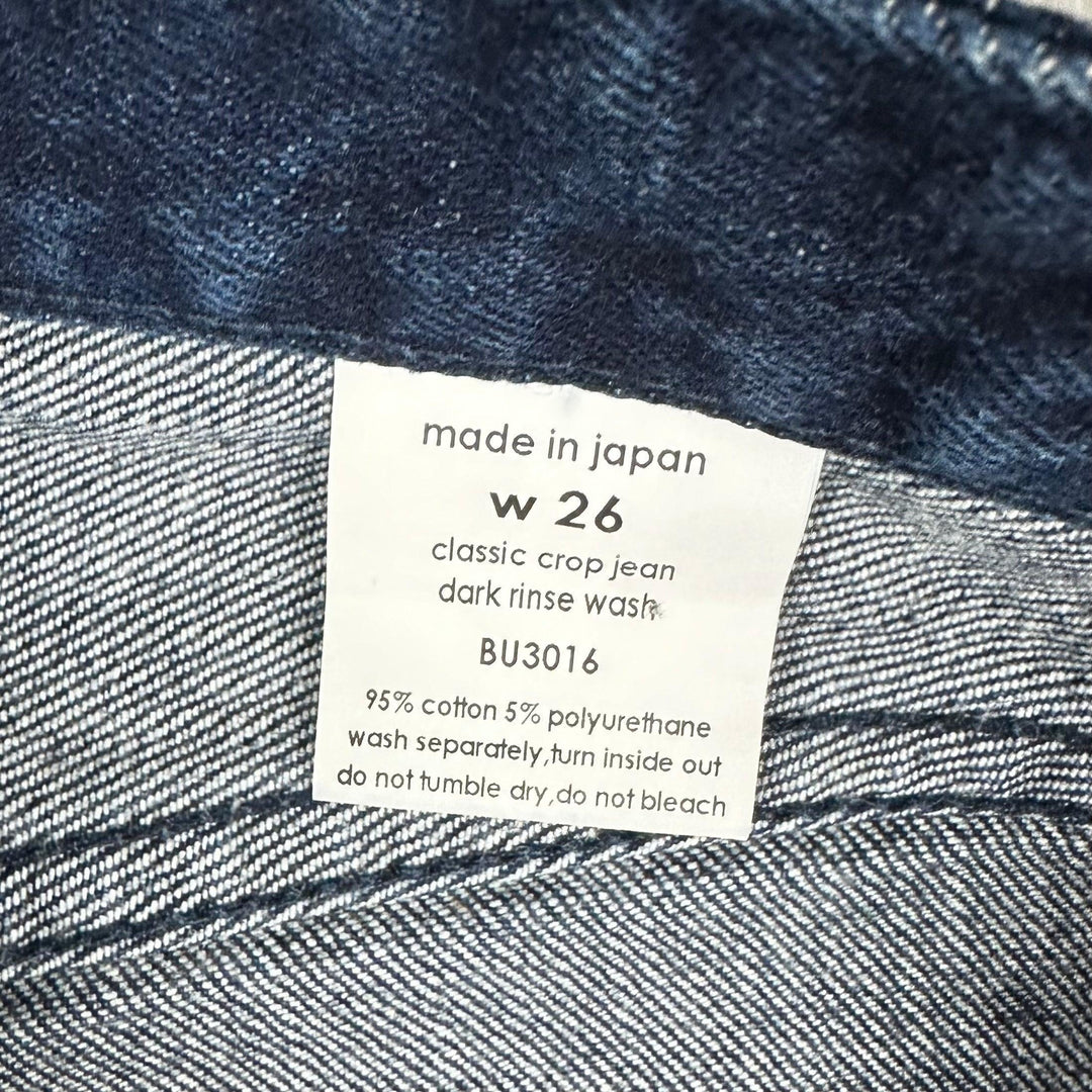 Bassike Made in Japan Classic Crop Jean -Size 26 - Jean Pool