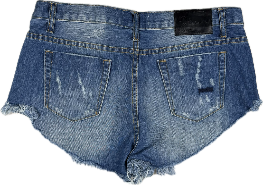 One Teaspoon 'Rollers' Distressed Denim Shorts  - Size 28"