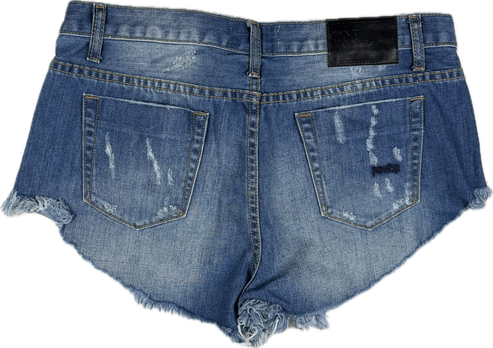 One Teaspoon 'Rollers' Distressed Denim Shorts  - Size 28"