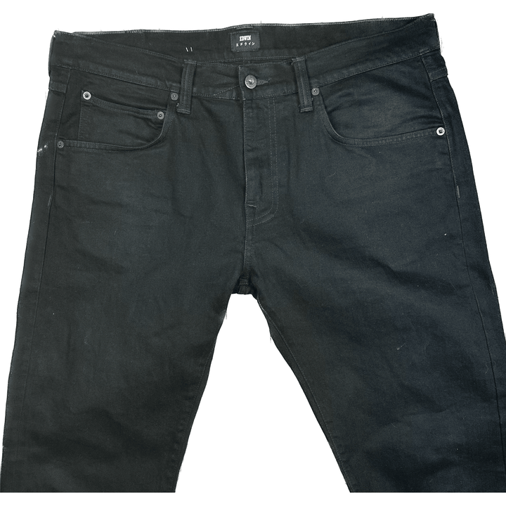 Edwin Japan - 'ED55' Regular Tapered Mens Black Jeans -Size 36/32 - Jean Pool