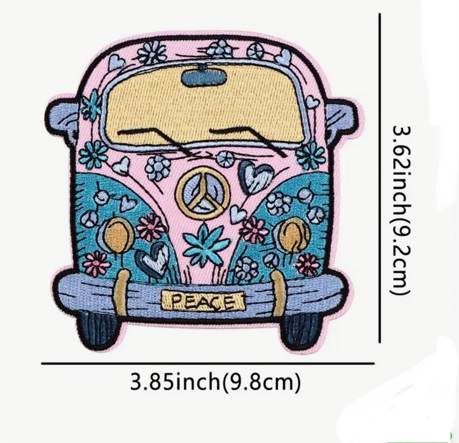 Hippy Kombi -  Embroidered Iron On Patch