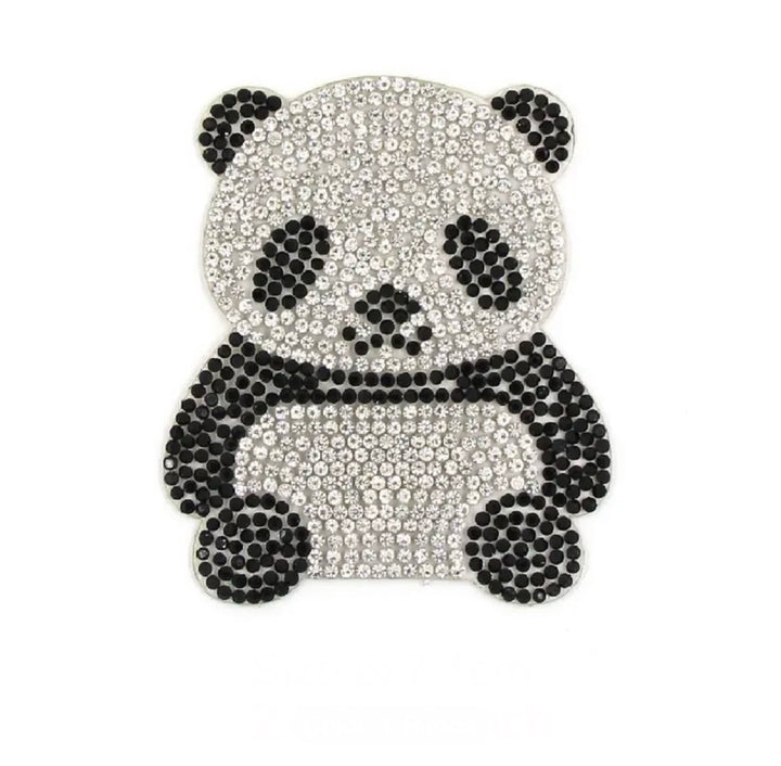 Panda Bear Crystal Iron on  Patch