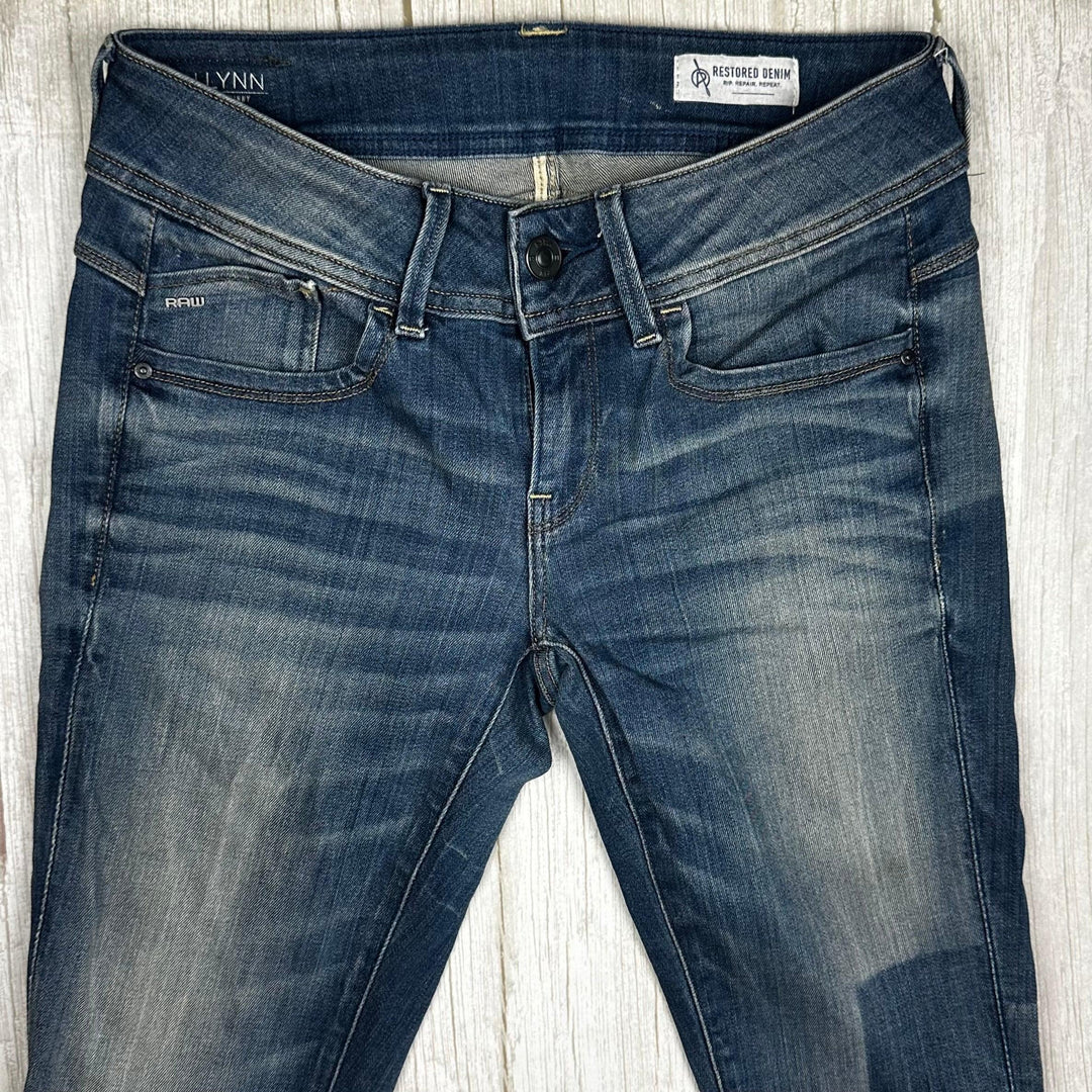 G Star RAW Womens 'Lynn Mid Skinny' Distressed Jeans -Size 27/34