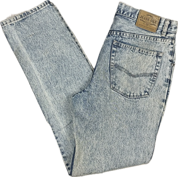 1980's Acid Wash Oke Classic Fit Jeans- Suit Size 31-32"