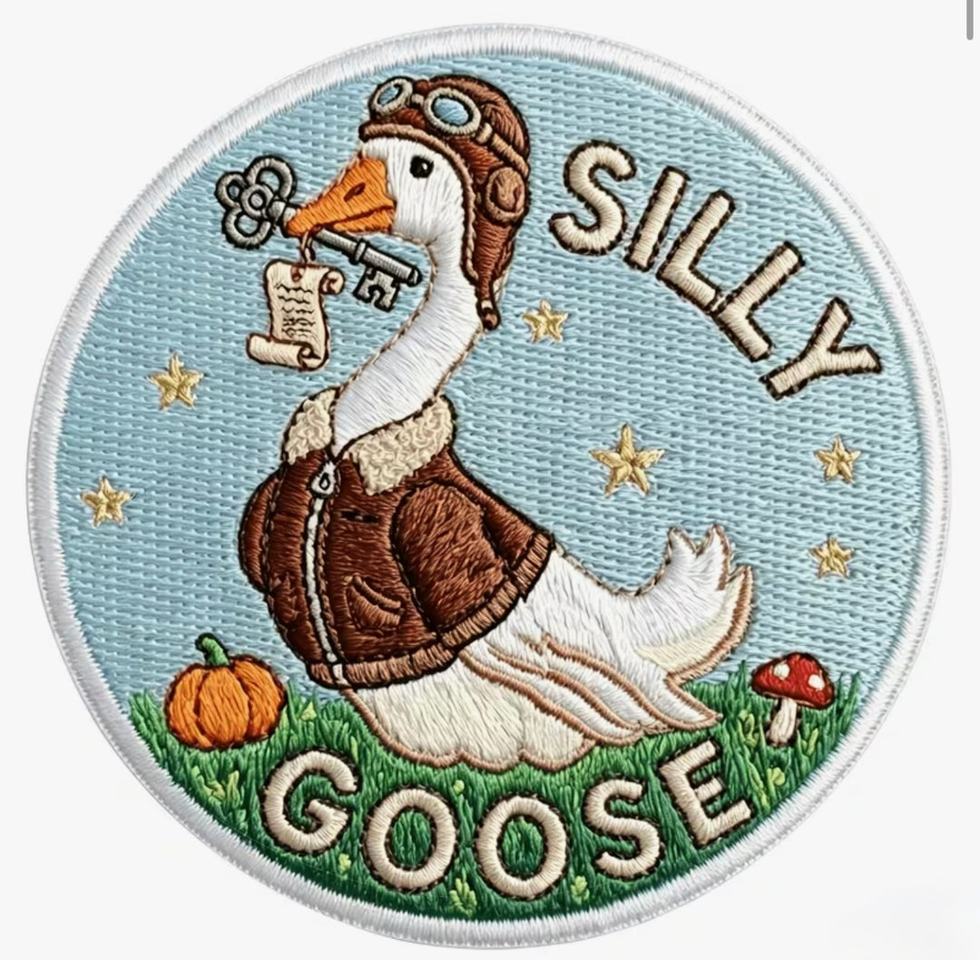 Silly Goose -  Embroidered Iron On Patch