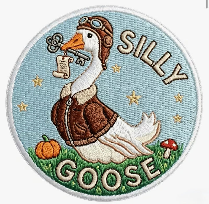 Silly Goose -  Embroidered Iron On Patch