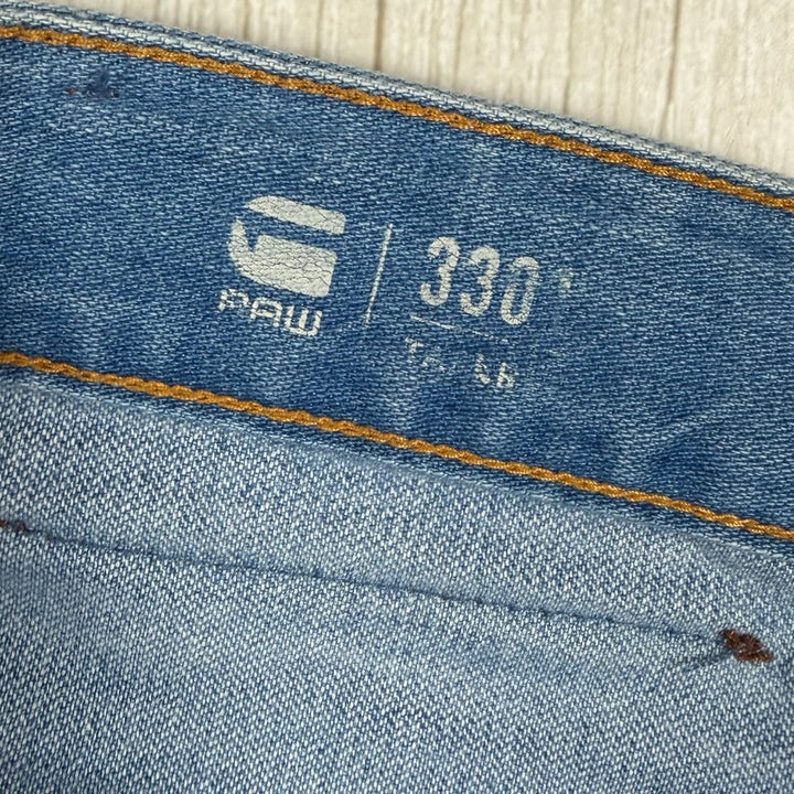 G Star Restored Denim '3301 Taper' Mens Jeans -Size 30/34