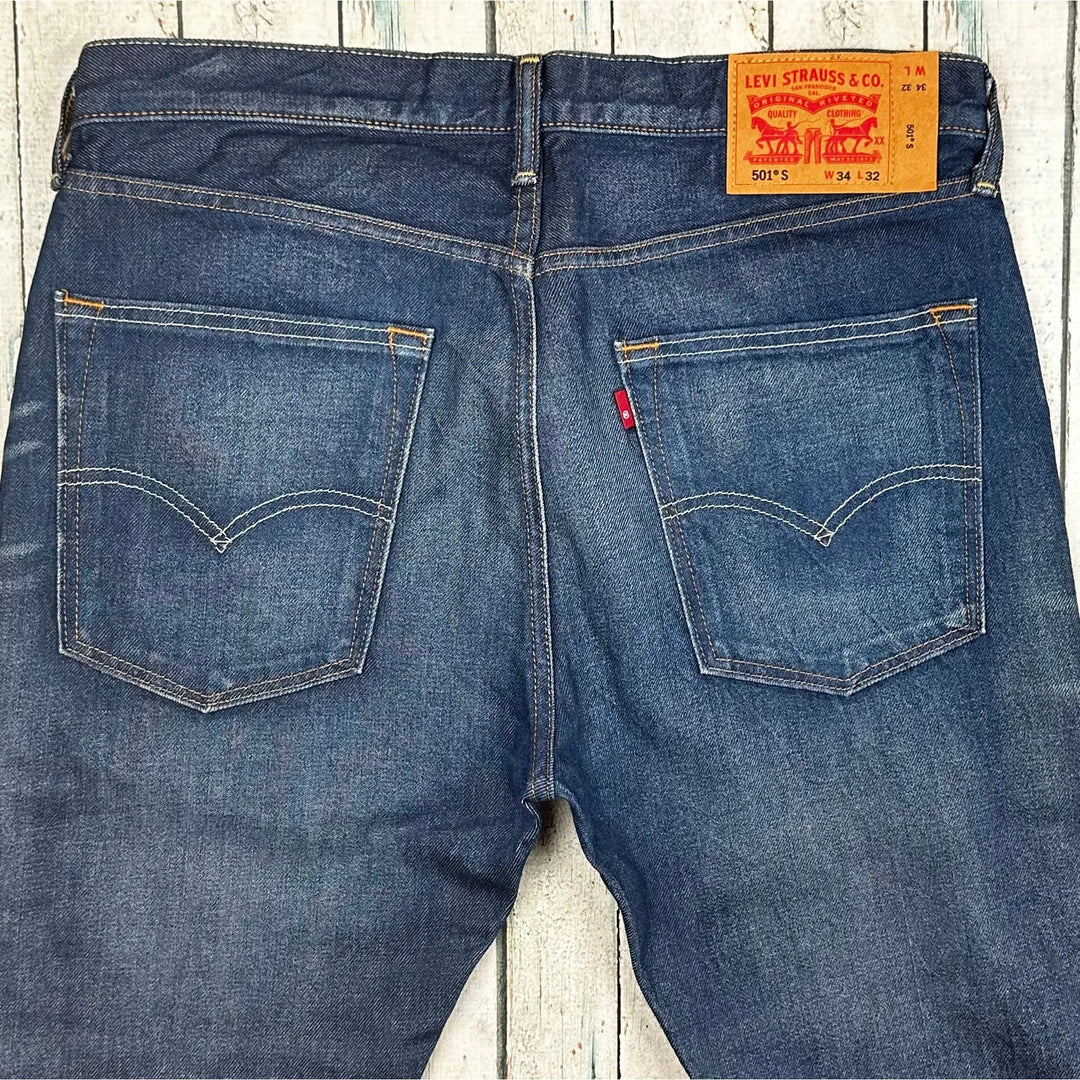 Levis 501 S Button Fly Mens Jeans -Size 34/32 - Jean Pool