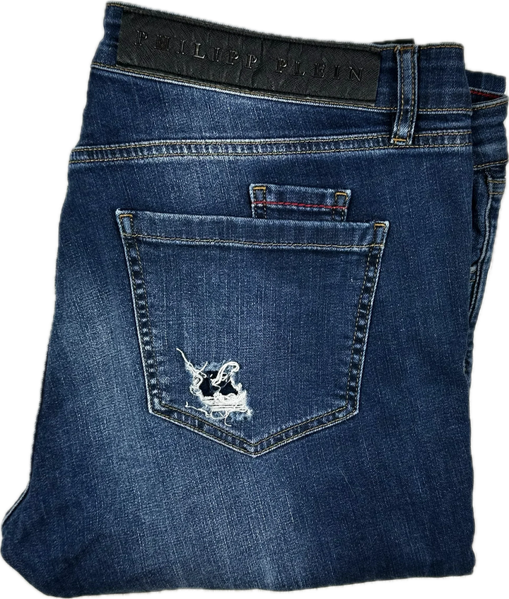 Philipp Plein Mens 'Special 3' Slim Fit  Fight Club Jeans -Size 38