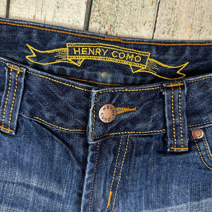 Henry Como Turn Up Denim Shorts - Size 10 - Jean Pool