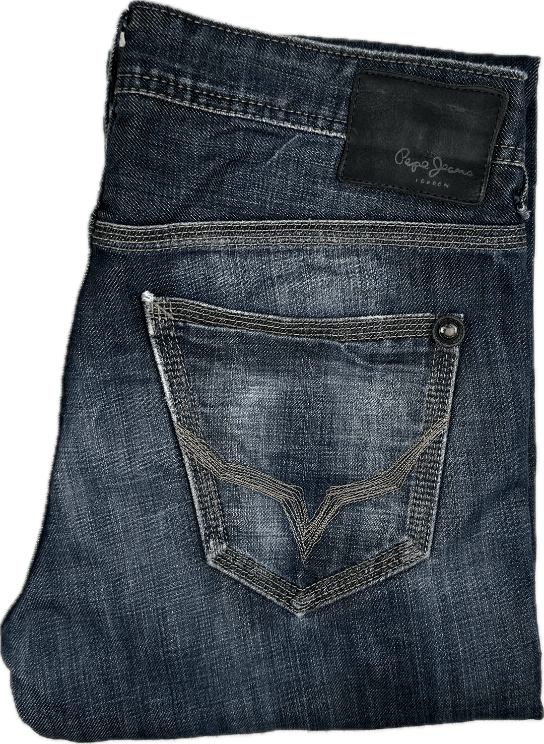 Pepe London- Mens "Scratched" Straight Jeans- Size 30/32