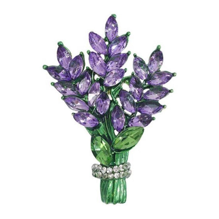 Lavender Spray Jewelled Brooch - Jean Pool