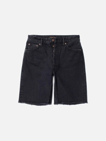 NWT-  Nudie 'Maud' Black Stone Wash Longline Shorts- Size 25