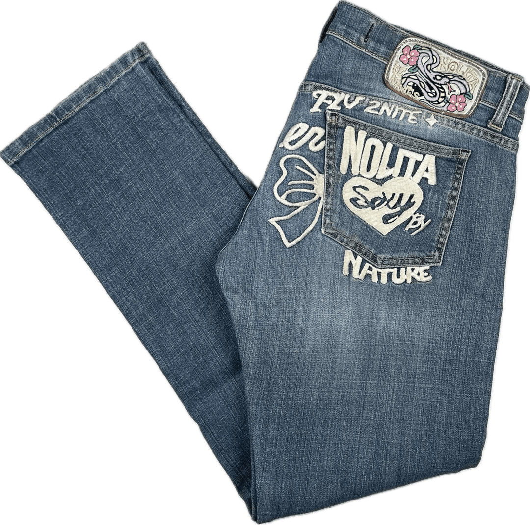 Nolita - Stunning Logo Seat Low Rise Jeans -Size 30 - Jean Pool