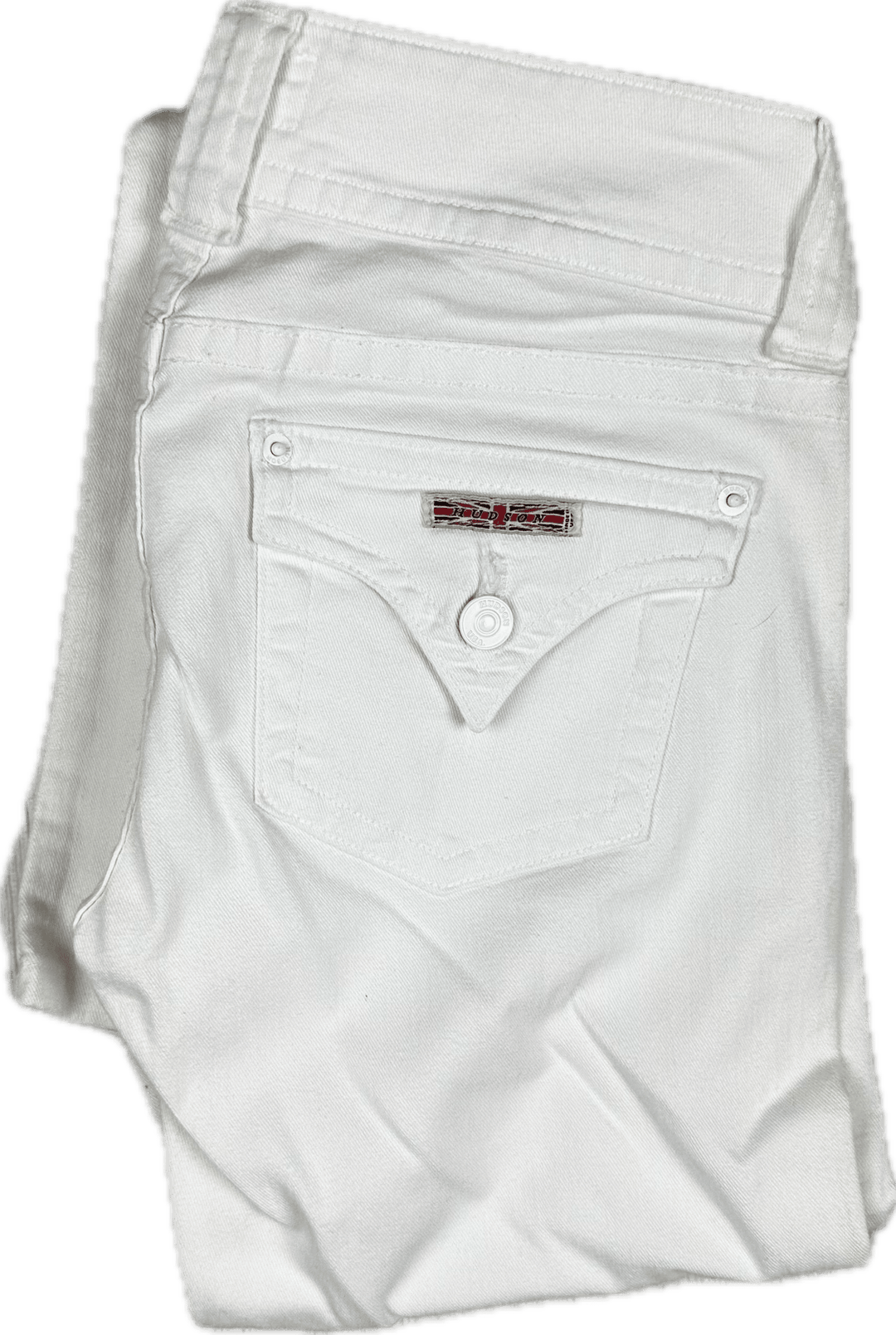 Hudson USA  White Bootflare Flap Pocket Jeans - Size 27