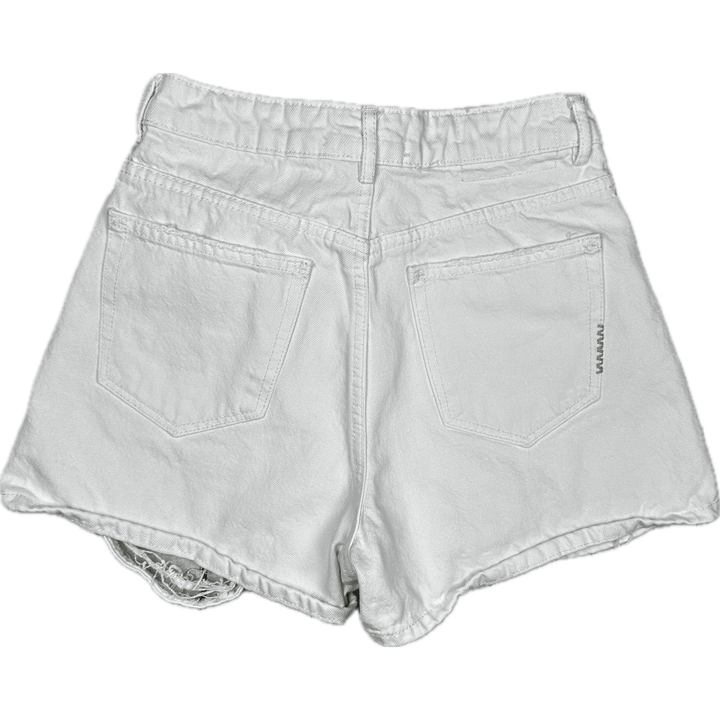 NEUW Ladies High Rise White Denim Shorts - Size 25" or 7AU - Jean Pool