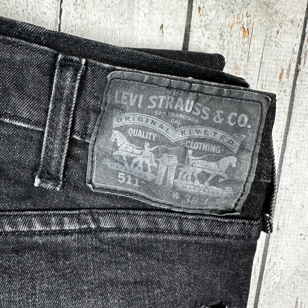 Levis Slim Straight 511 Men's Black Jeans - Size 38/34 - Jean Pool