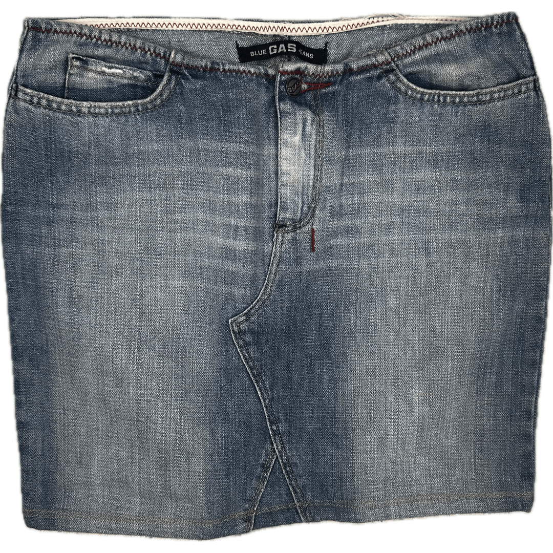 GAS Italian Made Ladies Denim Mini Skirt - Size S - Jean Pool
