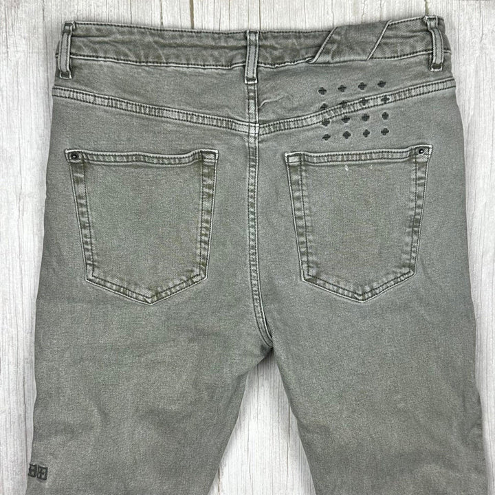 Ksubi Distressed Green Skinny Jeans - Size 30"