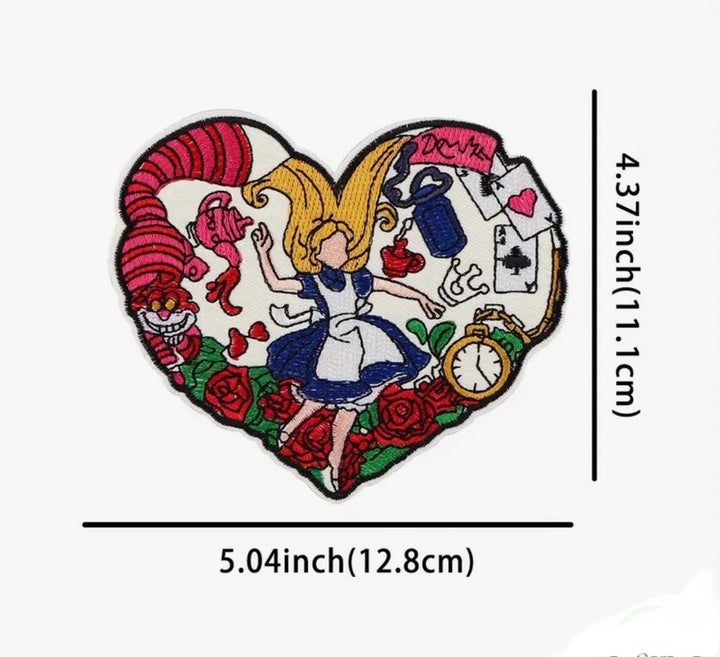 Alice in Wonderland-  Embroidered Iron On Patch