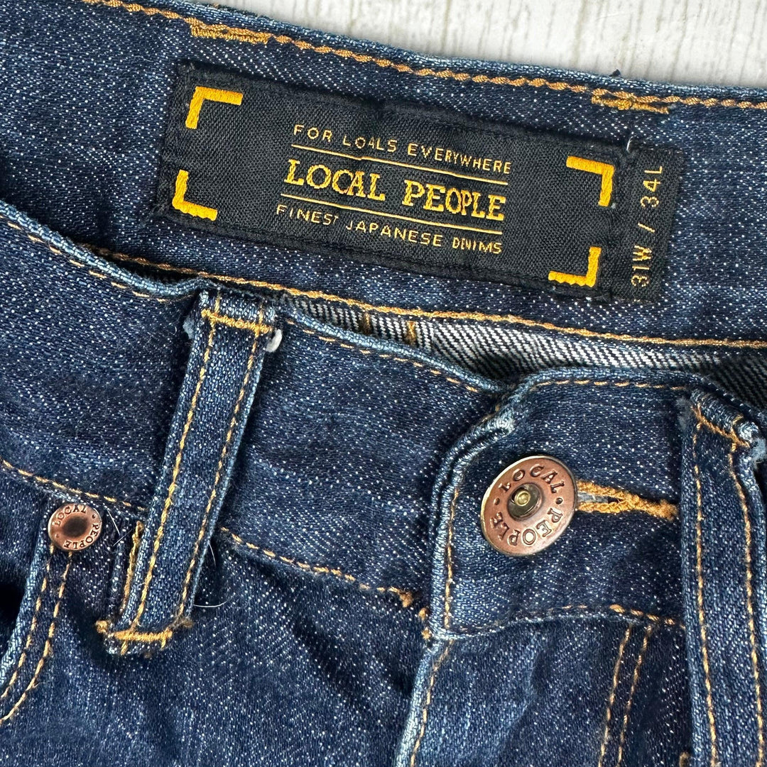 Local People Japanese  Denim Slim Straight Jeans - Size 31/34