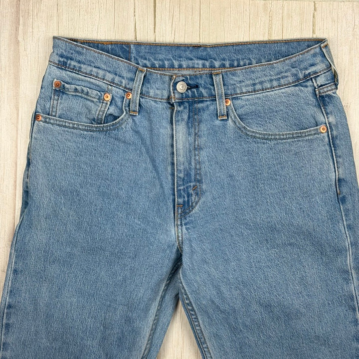 Levis 516 Straight Leg Raw Hem Crop Denim Jeans - Size 32