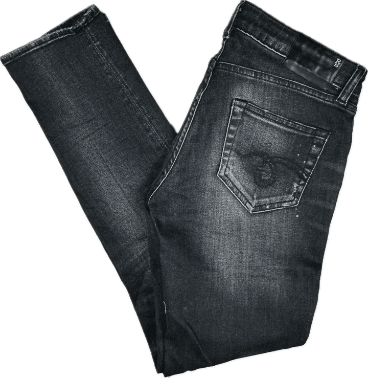 R13 Made in Italy 'Kate Skinny' Washed Black Jeans- Size 27