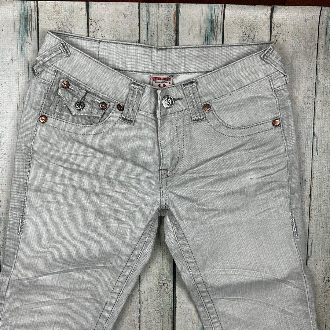 True Religion 'Billy' Silver Straight Cut Jeans- Size 29 - Jean Pool