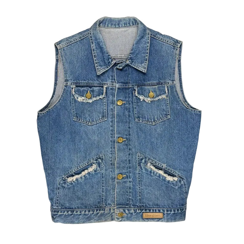Vintage 70s-80s Australian Bluegrass Sleeveless Denim Jacket