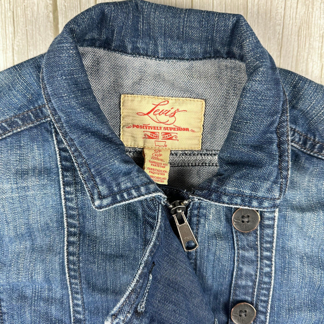 Levis Zip & Button Front Denim Jacket - Size S - Jean Pool