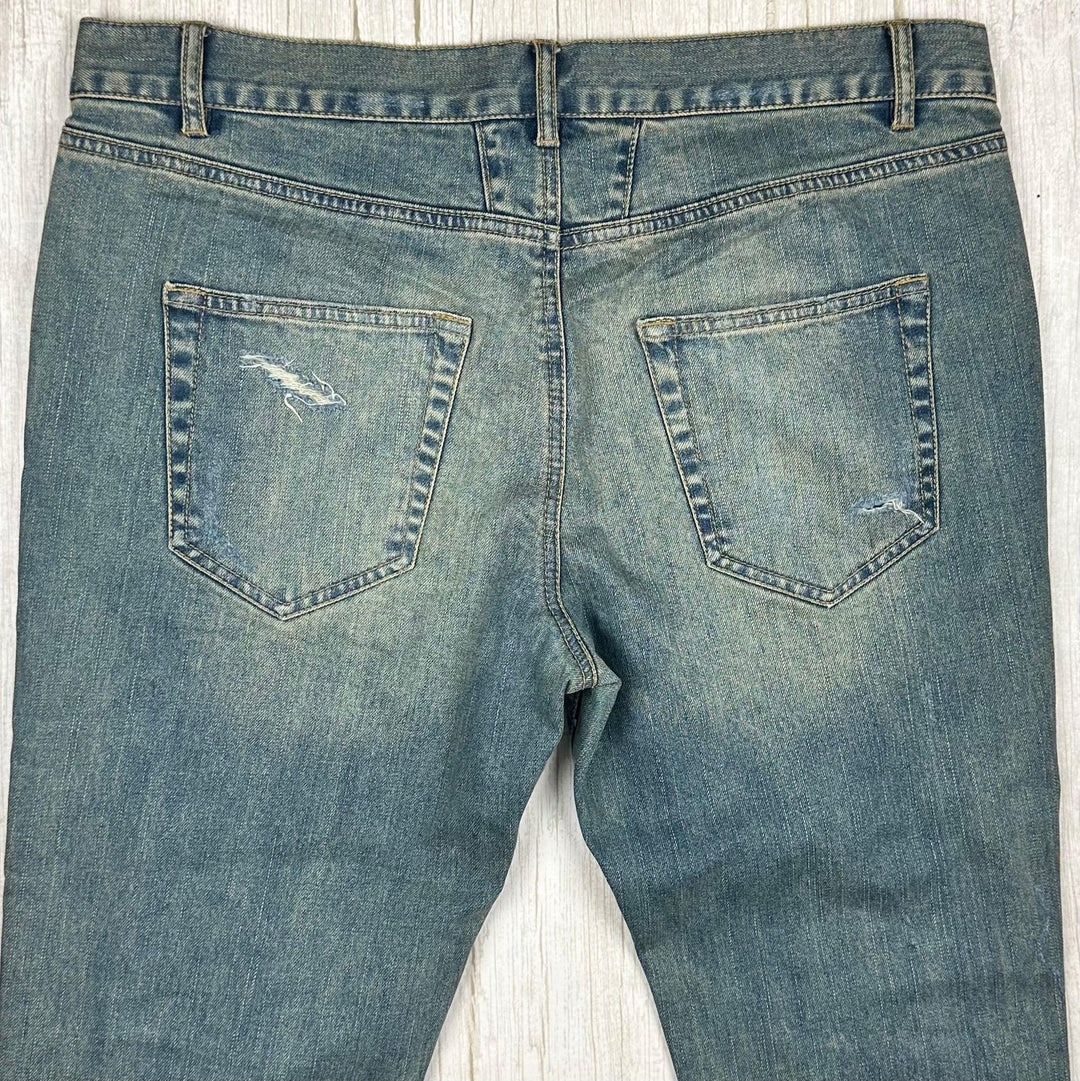 Saint Laurent Paris Authentic Ripped Jeans -Size 32 Suit 11/12 - Jean Pool