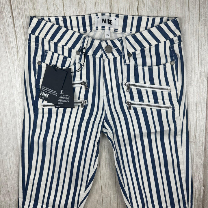 NWT - Paige 'Edgemont' Cyprus Stripe Slim Fit Jeans - Size 26"