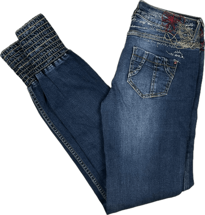 Desigual Embroidered Ladies Cuffed Jeans- Size 28