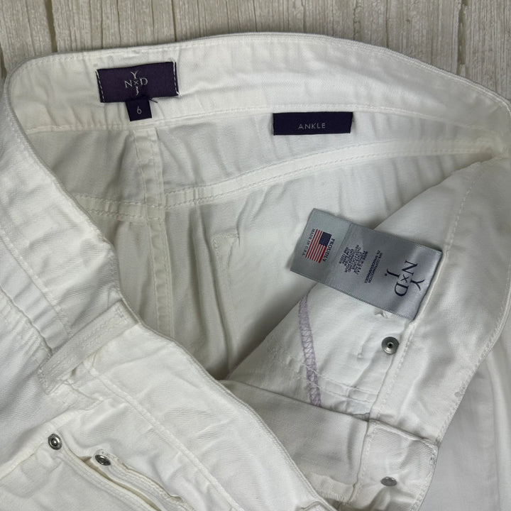 NYDJ Lift & Tuck 'Ankle' White Stretch Jeans -Size 6 US or 10 AU