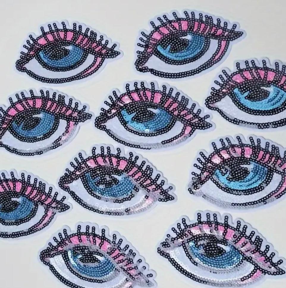 Blue Eye- Embroidered Sequin Patch - Jean Pool