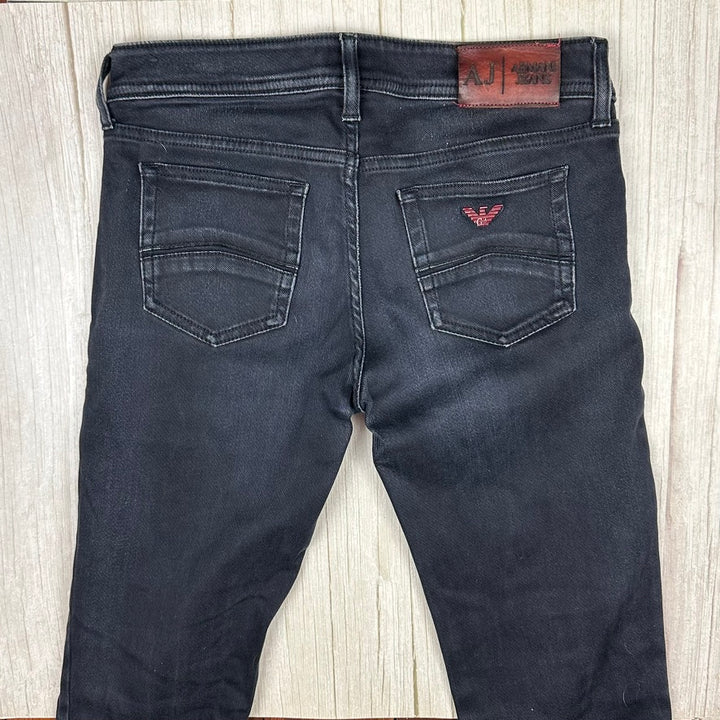 Armani Jeans Black Stretch Low Rise Slim Fit Jeans -Size 28