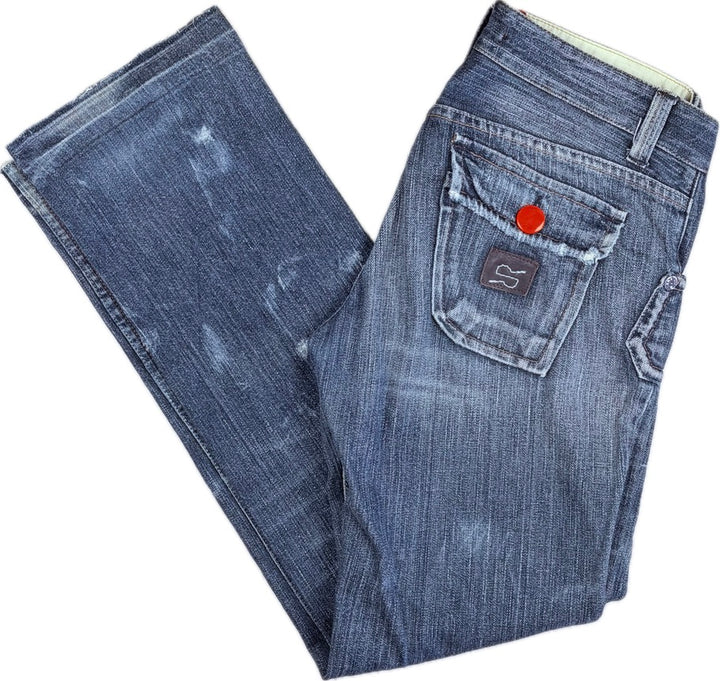 RA-RE Rag Recycle - Y2K Stunning Italian Distressed Jeans  -Size 30