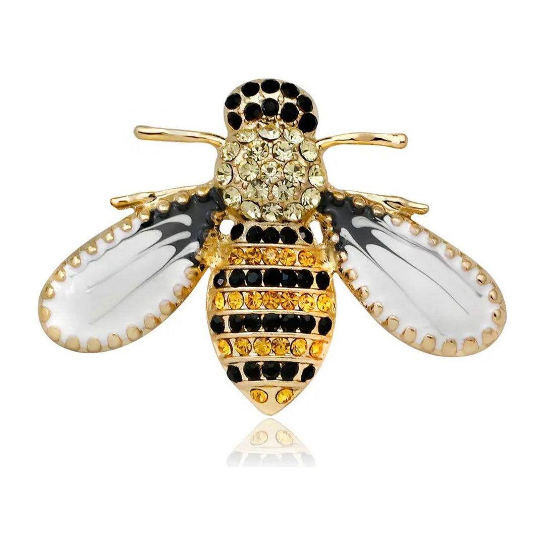 Jewelled & Enamel Bumble Bee Brooch - Jean Pool