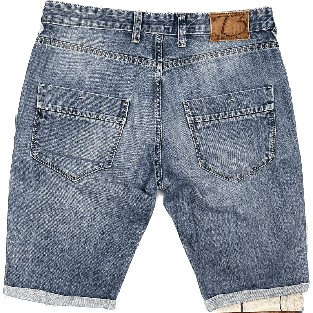 Pepe London 73 Ladies Distressed Denim Shorts- Size 32 - Jean Pool