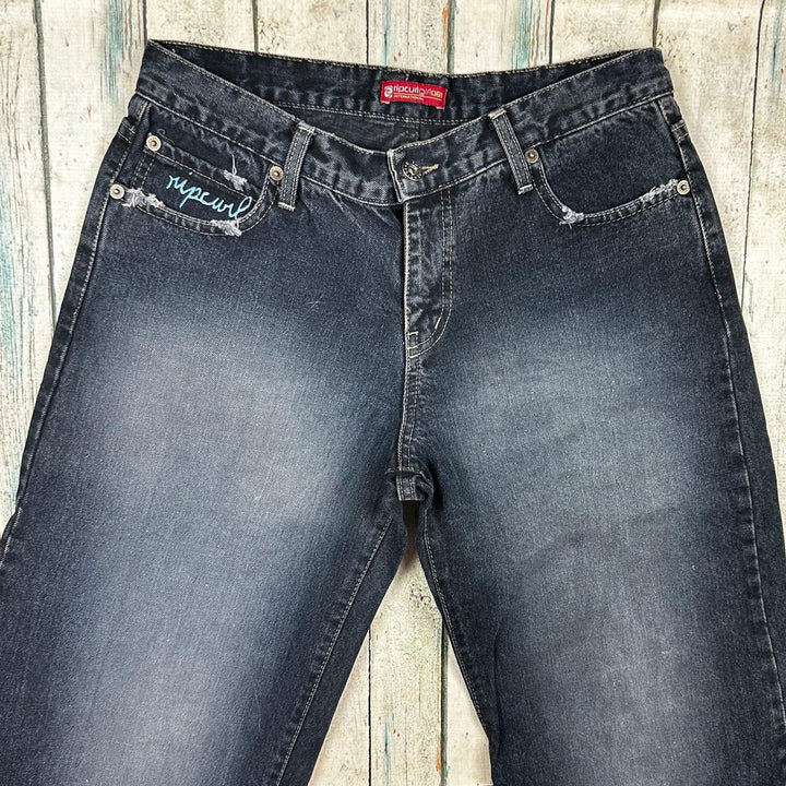 Rip Curl Y2K Distressed Low Rise Wide Flares- Size 11 - Jean Pool